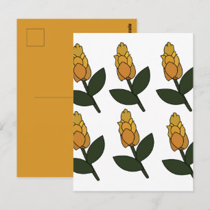 Postal Flor Floral de Camarón Dorado