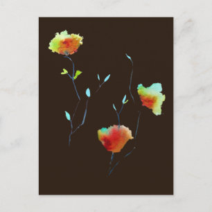 Postal Flor floral simple moderna arte otoñal