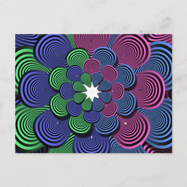 Postal Flor fractal (Anverso)