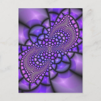 Postal Flor fractal morada