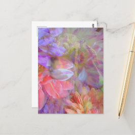 Postal Flor Hada Doble Exposición Fantasía Arte