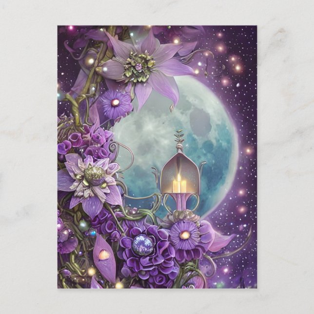 Postal Flor morada de la luna (Anverso)