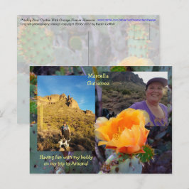 Postal Flor/ Naranja de Cactus de Pear Pricky / Arizona U