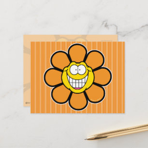 Postal Flor Naranja Feliz Gráficos Screwball