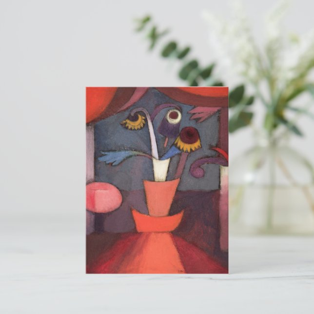 Postal Flor otoñal, , cubismo y surrealismo (Anverso de pie)