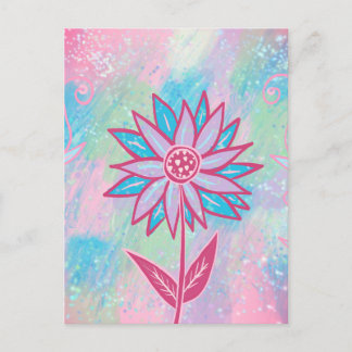 Postal Flor Pastel dibujada a mano