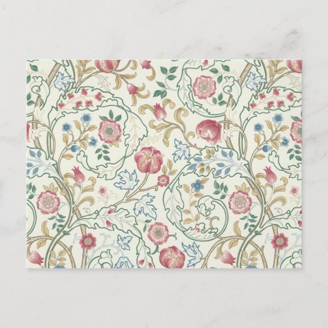 Postal Flor, patrón floral, William Morris (Anverso)
