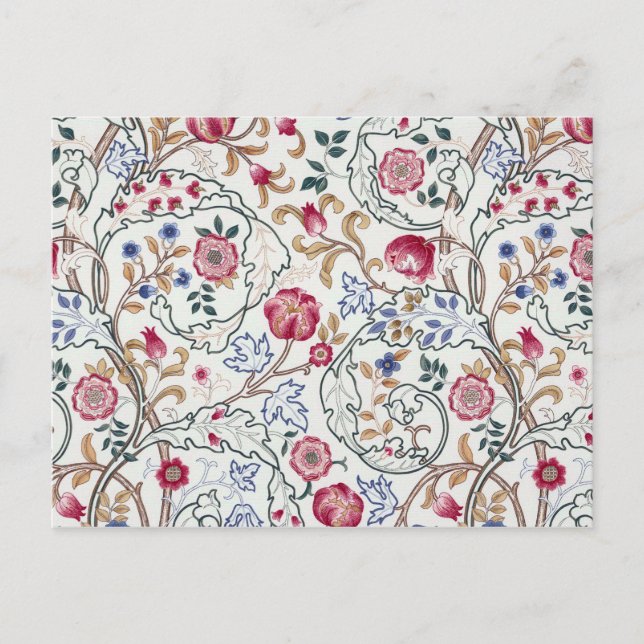 Postal Flor, patrón floral, William Morris (Anverso)