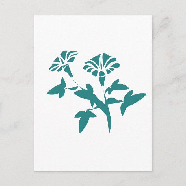 Postal Flor Petunia estilizada (Anverso)