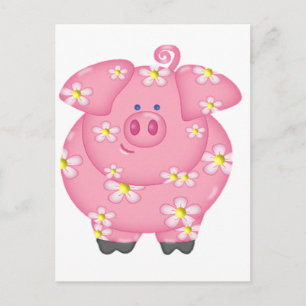 Postal Flor Piggie