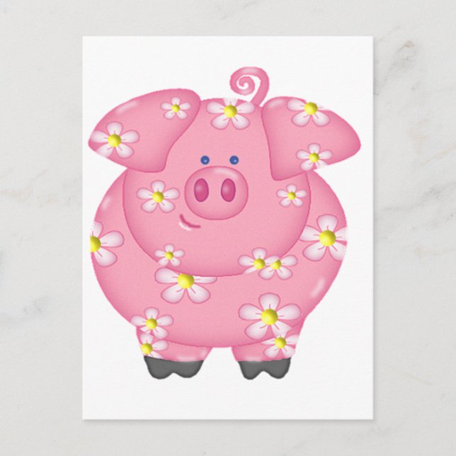 Postal Flor Piggie (Anverso)