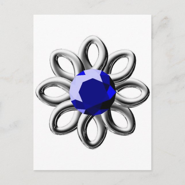Postal Flor plateada de piedra azul (Anverso)