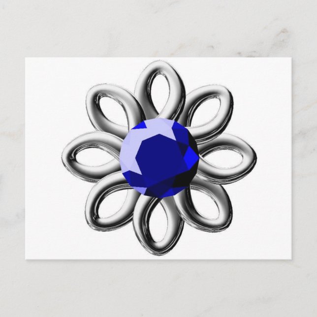 Postal Flor plateada de piedra azul (Anverso)