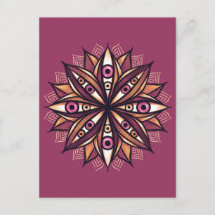 Postal Flor psicodélica con ojos trippy y espeluznante