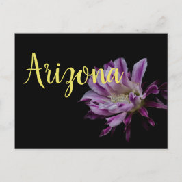 Postal Flor real de cactus morado y blanco