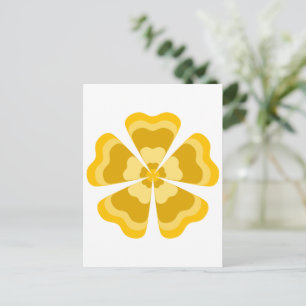 Postal Flor Retro Estilizada Amarilla