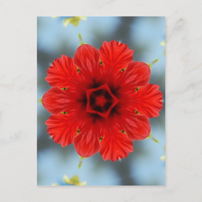 Postal Flor Roja (Anverso)