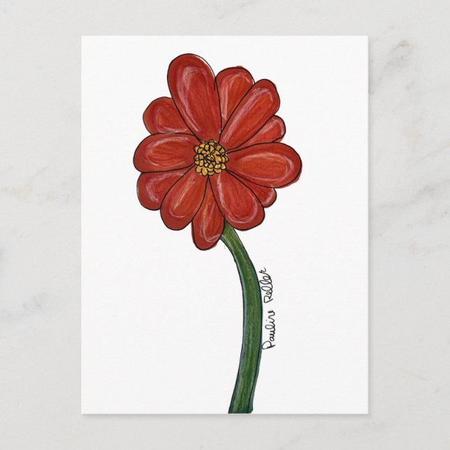 Postal Flor Roja (Anverso)