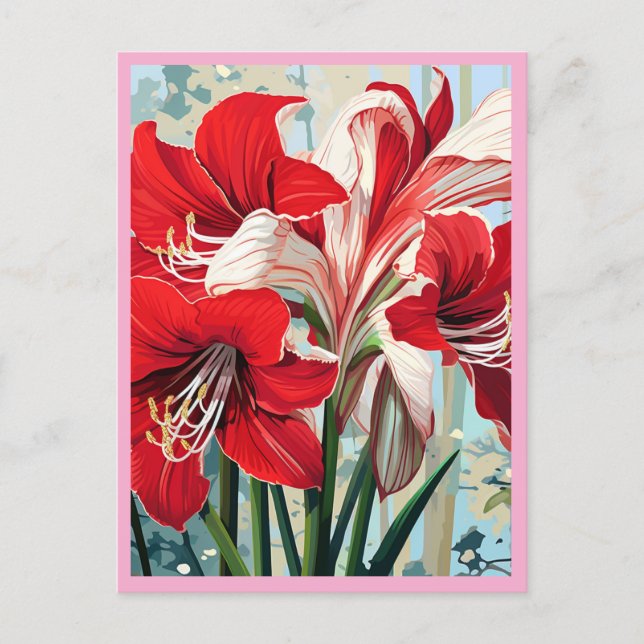 POSTAL FLOR ROJA #1 (Anverso)