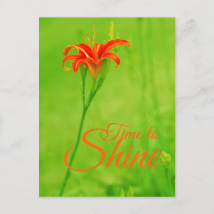 Postal Flor roja "Es hora de brillar"