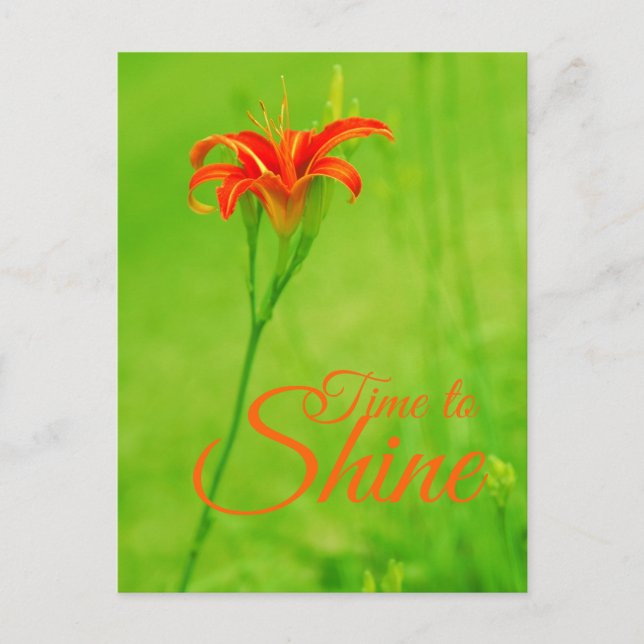Postal Flor roja "Es hora de brillar" (Anverso)