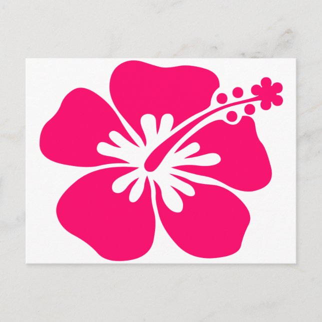 Postal flor rosa de aloha (Anverso)