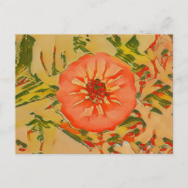 Postal Flor rosa de tinta