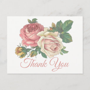 Postal Flor Rosa Floral Rosa Fiesta de Boda Vintage