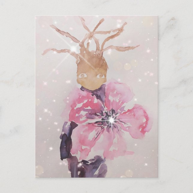 Postal Flor rosa gigante (Anverso)