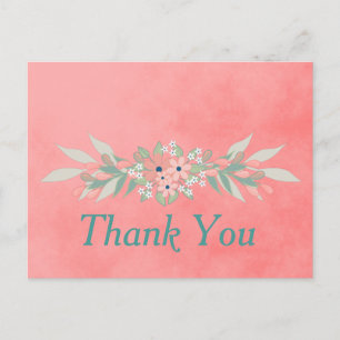 Postal Flor rosa gracias
