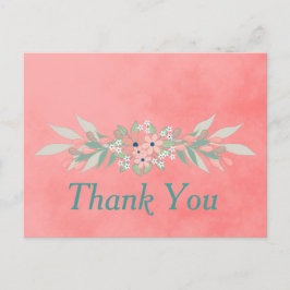 Postal Flor rosa gracias