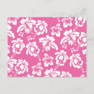 Postal Flor rosa hawaiana