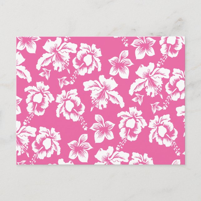 Postal Flor rosa hawaiana (Anverso)