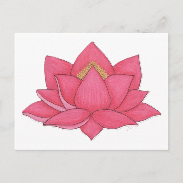 Postal Flor rosa Lotus (Anverso)