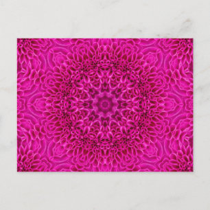 Postal Flor rosa Vintage Fractal Kaleidoscope