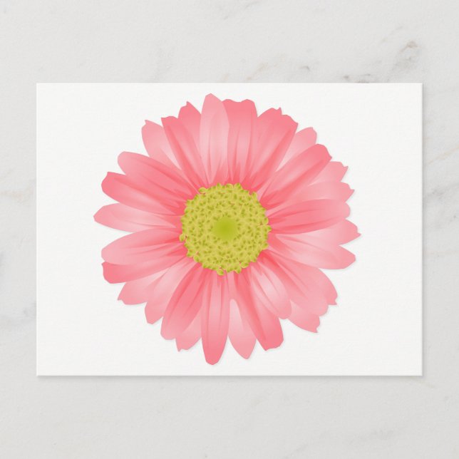 Postal Flor rosa y amarilla de la margarita floral Gerber (Anverso)