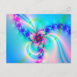 Postal Flor rosada fractal