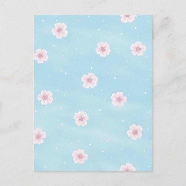 Postal Flor Sakura Flor de Cerezo Japonesa de Primavera (Anverso)