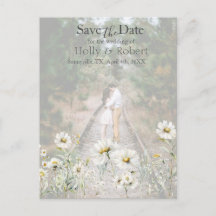 Flor silvestre Daisy Save the Date Photo QR Code