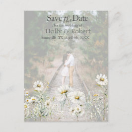 Postal Flor silvestre Daisy Save the Date Photo QR Code