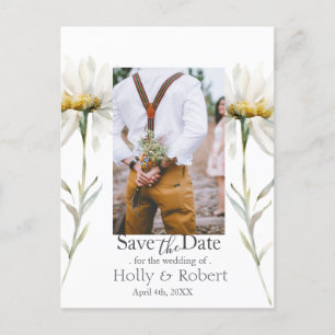 Postal Flor silvestre Daisy Save the Date Photo QR Code