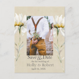 Postal Flor silvestre Daisy Save the Date Photo QR Code