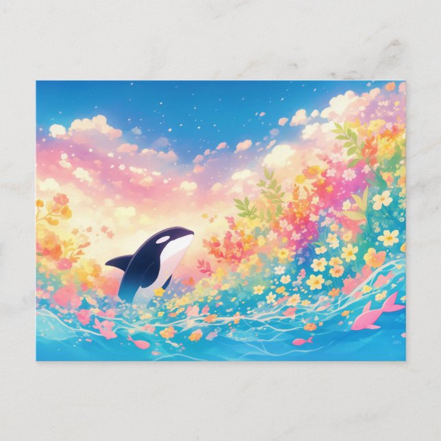 Postal Flor Silvestre de Orca Caprichosa (Anverso)