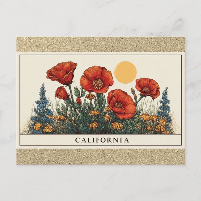 Postal Flor silvestre estatal de California (Anverso)
