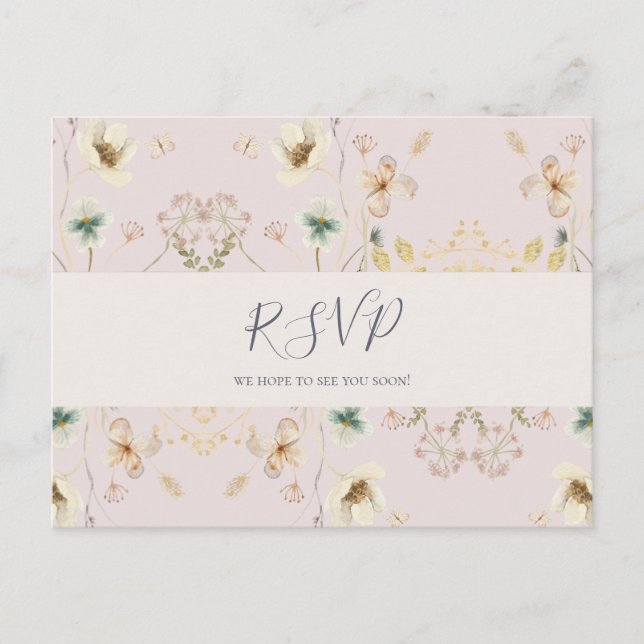Postal Flor silvestre primavera | Rubor Song Request RSVP (Anverso)