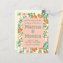 Postal Flor silvestre viña Personalizado verde rosa salva