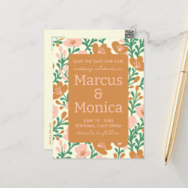 Postal Flor silvestre viña Personalizado verde rosa salva