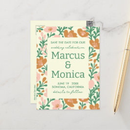 Postal Flor silvestre viña Personalizado verde rosa salva