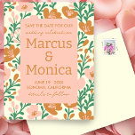 Postal Flor silvestre viña Personalizado verde rosa salva<br><div class="desc">Personalizar esta moda floral de boda ahorre la postal de la fecha con sus detalles. Puede cambiar todo desde las fuentes, los colores y todos los detalles. Revisa mi tienda por artículos que coincidan con sobres, invitaciones a bodas, tarjetas de agradecimiento, tarjetas de número de mesa, carteles, envoltura de regalos...</div>