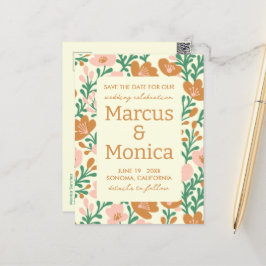 Postal Flor silvestre viña Personalizado verde rosa salva